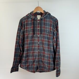 L.L Bean Plaid Flannel Hoodie